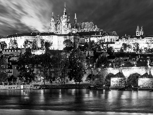 illuminated, Prague, Czech Republic, Town