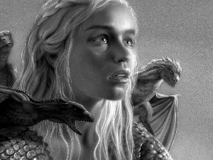 Game of Thrones, Emilia Clarke - Daenerys Targaryen, Dragons, Game Of Thrones