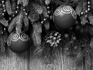 decoration, Christmas, Twigs, cones, baubles