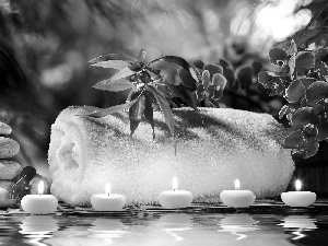 decoration, Spa, Towel, candles, orchid