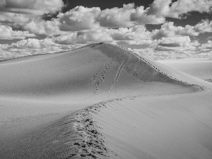 Desert, clouds, Sand