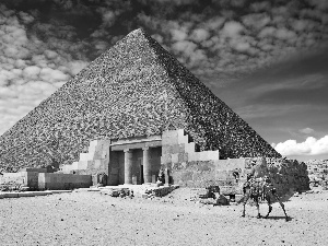 Sky, Pyramid, Desert, clouds