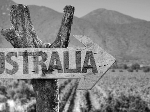 Australia, sign-post, direction, text, Sign