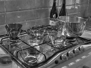 Champagne, cooker, dishes, La Montina