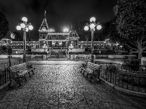 Disneyland, California, Christmas, lighting, house