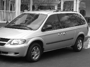 parking, silver, Dodge Caravan