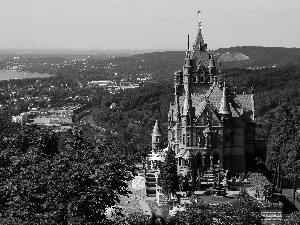 Beauty, town, Drachenburg, panorama