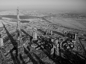 Dubai, shadows, Burj Khalifa, tower, Dubaj