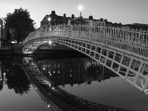 Dublin, Ireland, Houses, bridge, River