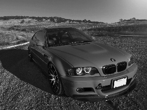 E46, field, Automobile, BMW, Red