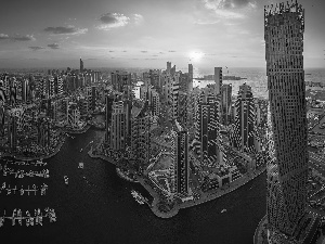 skyscrapers, Great Sunsets, Dubaj, skyscraper, United Arab Emirates