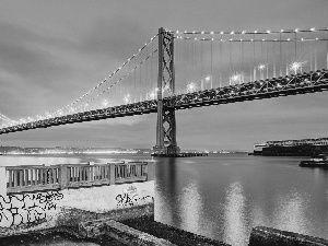 large, Sky, evening, bridge