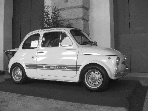 White, classic, exhibition, Abarth 595