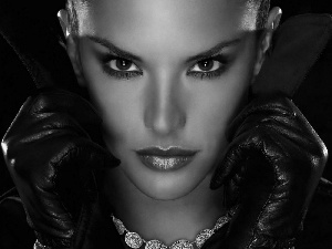 Gloves, Adriana Lima, face