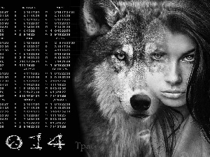 Head, Calendar, face, Womens, dog, 2014