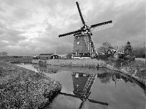 Field, River, Windmill