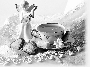 Flower, tea, figure, angel, china, Cookies