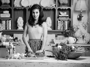 flowers, Kitchen, vegetables, Bouquets, Women