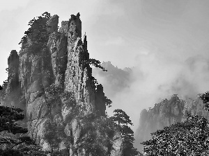 Fog, mountains, Huangshan