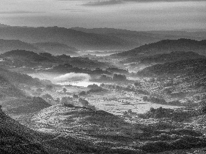 Fog, Mountains, Valley