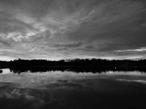 lake, clouds, forest, Sky