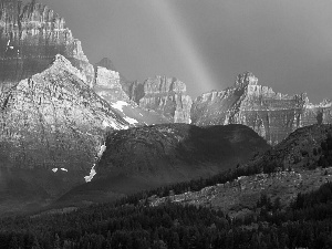 Great Rainbows, Mountains, forest