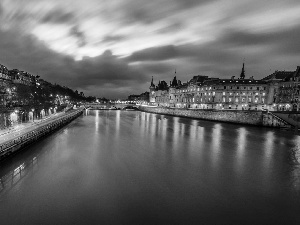 Houses, Paris, France, River