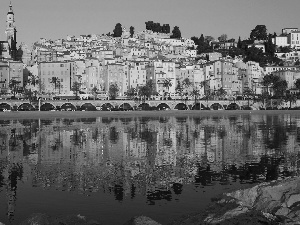 Houses, Riviera, France, sea