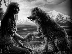 friendship, Indian, Wolf