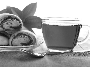 Buns, tea, fruit, poppy