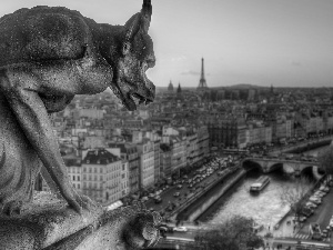 gargoyle, Town, Paris