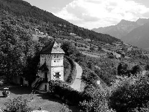 Mountains, Bavaria, Germany, house