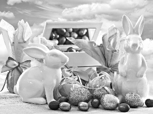 rabbits, eggs, gifts, easter