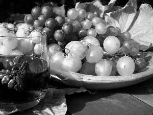 Grapes, A glass