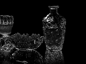 glasses, crystal, black background, Wine, reflection, carafe, Crystal, Red Currant