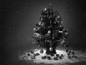 God, birth, christmastree, snow, dressed