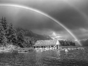 Harbour, lake, Great Rainbows