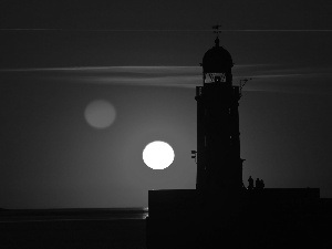 Lighthouses, Violet, Great Sunsets