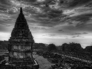 ruins, india, Great Sunsets, temple