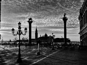 Venice, promenade, Great Sunsets, Italy
