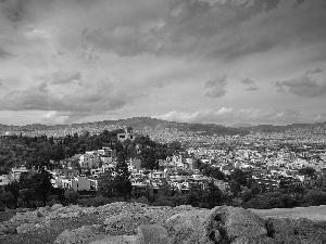 panorama, Athens, Greece, town