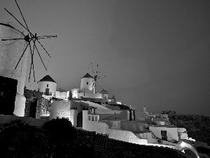 Greece, Windmills, santorini