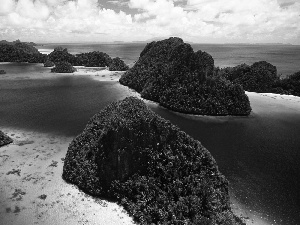 Islets, sea, green ones