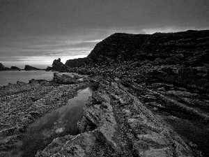 beatyfull, rocks, Gulf, Sky