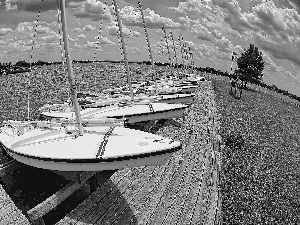 Gulf, Boats, Sky, horizon, blue