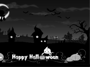 halloween, Houses, pumpkin