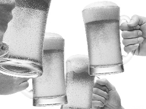 hands, Beer, Mugs