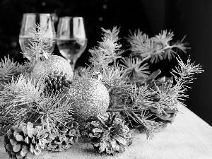 glasses, cones, headdress, Champagne