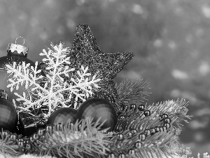 Red, star, headdress, baubles