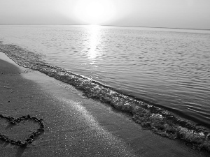 Heart, sea, Beaches